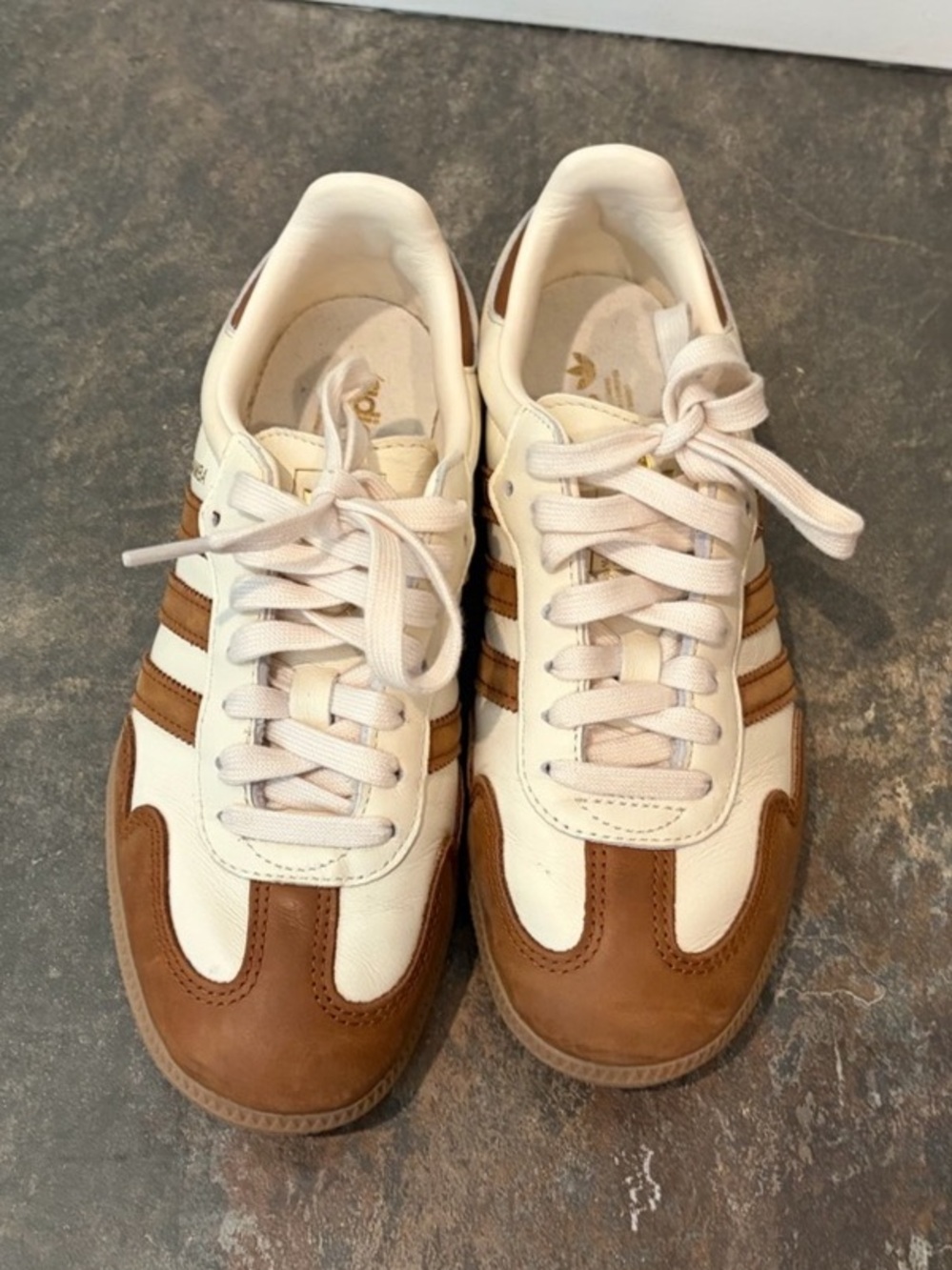 adidas Samba Sneakers brown & white US 6